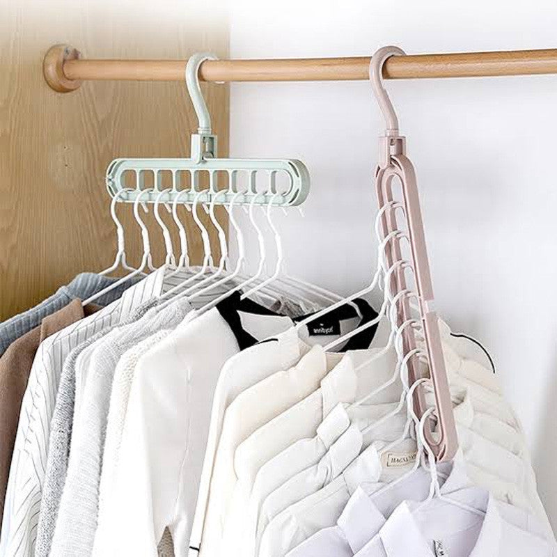 Organized closet storage solution using 9-in-1 multi-layer hangers Rawalpindi