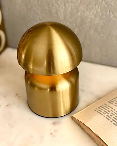 Mushroom LED Table Lamp – Cordless Rechargeable Touch Control Metal Lamp