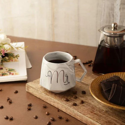 Mr. & Mrs. Marble Pattern Mug Techmanistan