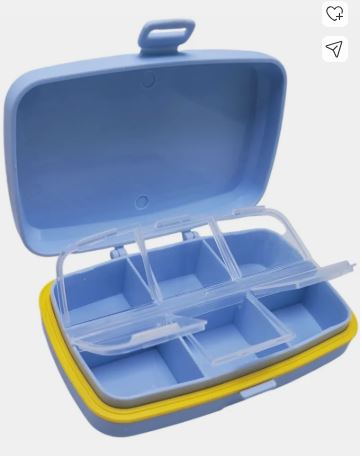 6 Compartment Pill Box Medicine Box - Random Color