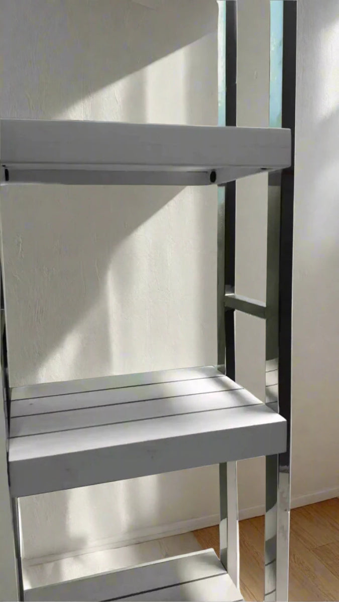 Heavy Duty Stainless Steel Rods Wooden Shelves Rack - Techmanistan in Pakistan