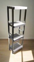 Heavy Duty Stainless Steel Rods Wooden Shelves Rack - Techmanistan in Pakistan