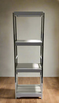 Heavy Duty Stainless Steel Rods Wooden Shelves Rack - Techmanistan in Pakistan