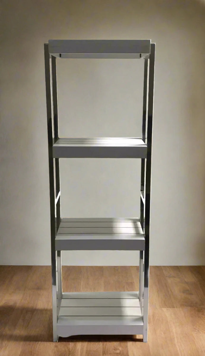 Heavy Duty Stainless Steel Rods Wooden Shelves Rack - Techmanistan in Pakistan