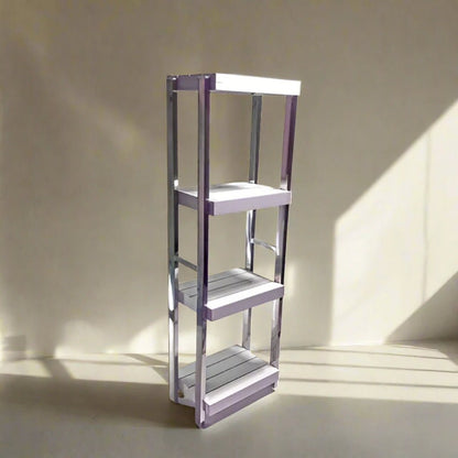 Heavy Duty Stainless Steel Rods Wooden Shelves Rack - Techmanistan in Pakistan