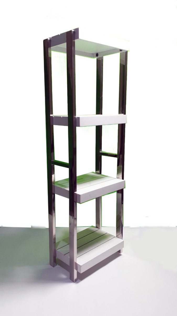 Heavy Duty Stainless Steel Rods Wooden Shelves Rack, Multipurposed Rack, Shoe Organizer, Kitchen Shelves Organizer Rack Books Shelves Rack Books Organizer, Outdoor Plant Pots Stand - Techmanistan in Pakistan