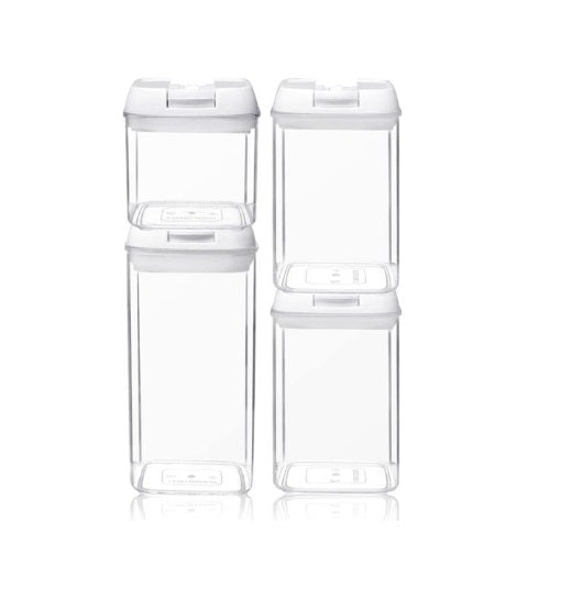 Set of 4 Airtight Food Storage Containers with Locks Lid