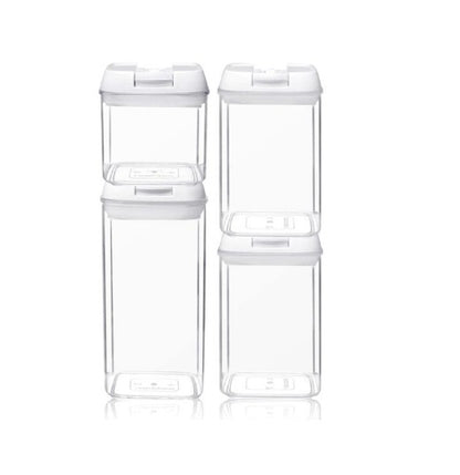 Set of 4 Airtight Food Storage Containers with Locks Lid