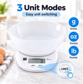 Electronic Kitchen Scale with Removable Bowl, 5 kg