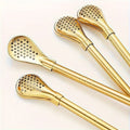 7 Piece Set - Reusable Stainless Steel Drinking Straws with Filter Spoon