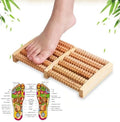 Natural Wooden Foot Roller Massager | Manual Reflexology Therapy Tool