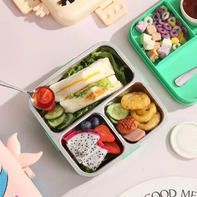 Parrot Themed 3 Compartment Stainless Steel Bento Box
