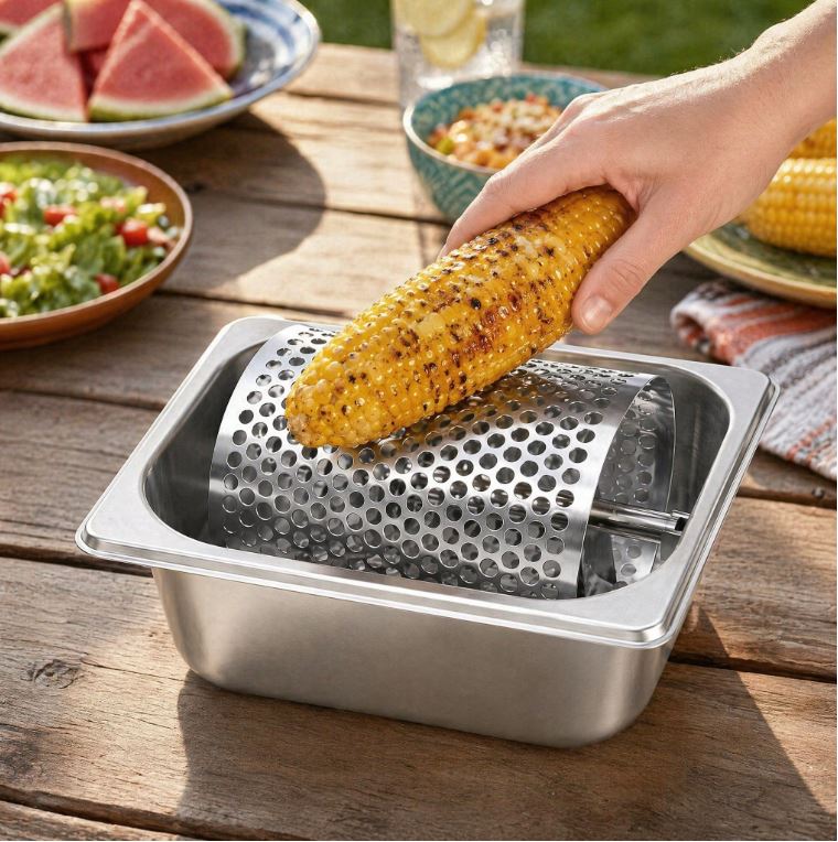 Stainless Steel Bread Bun Butter Roller for Griddle