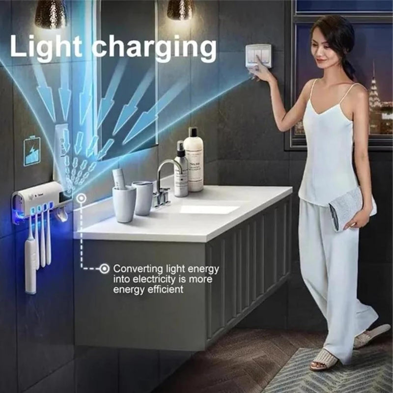 Tooth Brush Sterilizer Cleaner Smart Toothpaste Dispenser