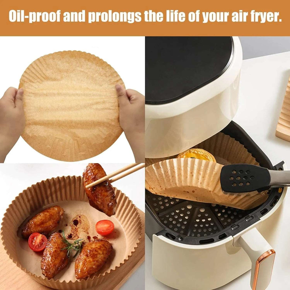 50Pcs - Disposable Baking Papers For Air Fryer