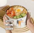 1400ml Noodle Bowl with Folding Cutlery and Anti-Scald Handle
