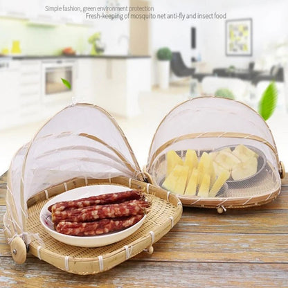 Set of 3 - Food Basket With Mesh Net Cover, Tent Food Serving Basket Techmanistan