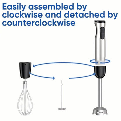 1000W Stick Blender with Mixing Beaker, Chopper, Egg Whisk, Milk/Smoothie Techmanistan