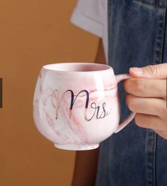 Mr. & Mrs. Marble Pattern Mug Techmanistan