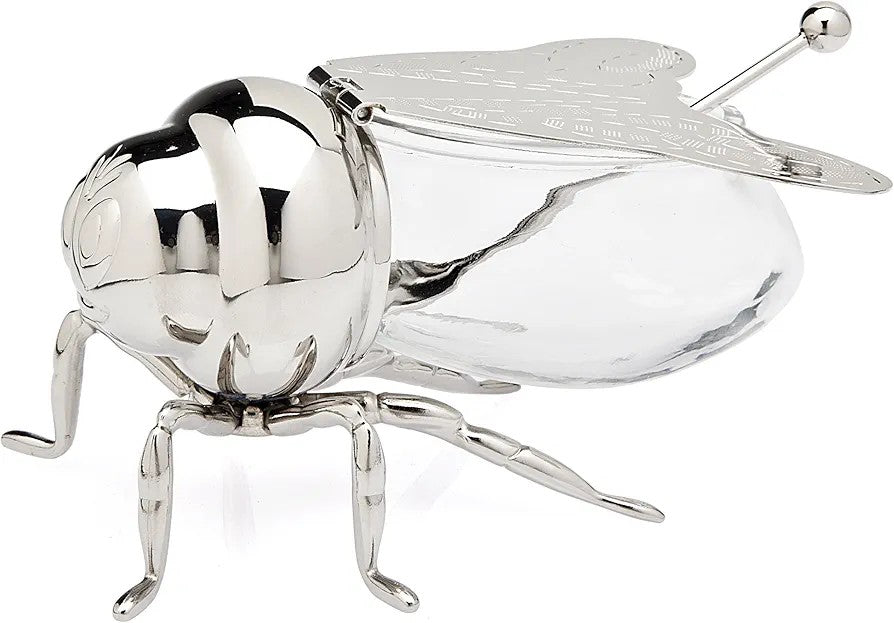 Honey Bee Shape Glass Honey Pot - Techmanistan in Pakistan