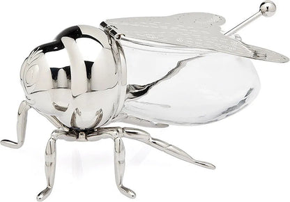 Honey Bee Shape Glass Honey Pot - Techmanistan in Pakistan