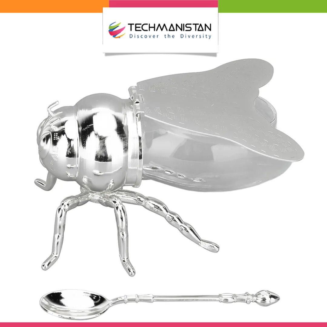 Honey Bee Shape Glass Honey Pot - Techmanistan in Pakistan