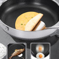 5cm Height - Flat Bottom Double Sided Laser Coated Honeycomb Frying Pan
