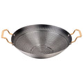 Honeycomb Print Steel Wok with Golden Handles - Techmanistan in Pakistan