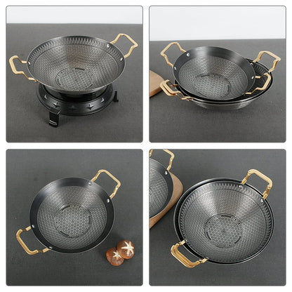 Honeycomb Print Steel Wok with Golden Handles - Techmanistan in Pakistan