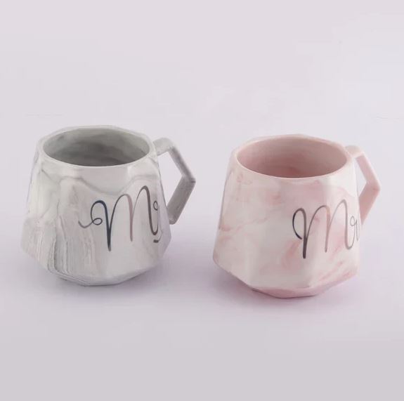 Mr. & Mrs. Marble Pattern Mug Techmanistan