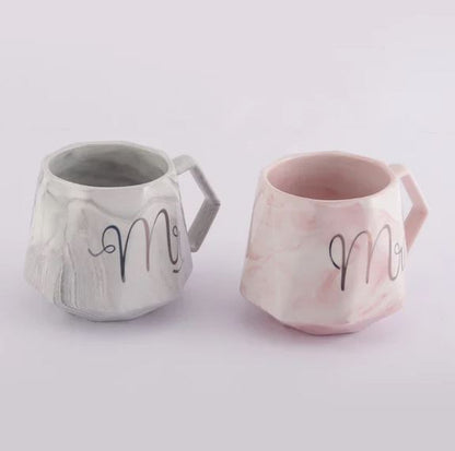 Mr. & Mrs. Marble Pattern Mug Techmanistan