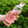 Clear Glass Water Bottle with Time Marker Cover Techmanistan