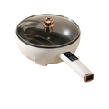Deep Honeycomb Non-Stick Electric Sauce Pan with Glass Lid