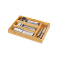 Bamboo Cutlery Drawer Organizer | Bamboo Cutlery Tray With 4 Slots