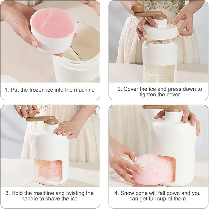 Manual Ice Crusher Machine – Ice Snow Maker & Shaved Ice Machine for Home Use