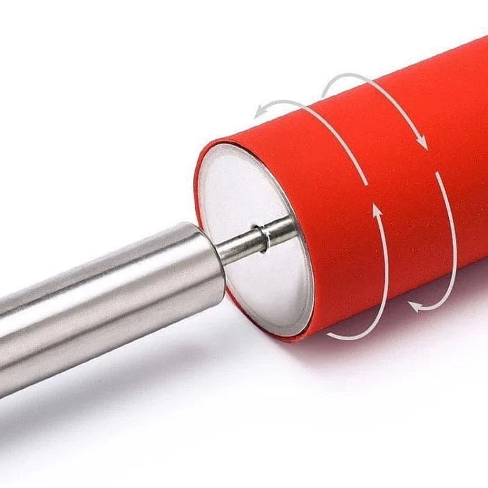 Non-Stick Silicone Rolling Pin with Steel Handle, 17 Inch