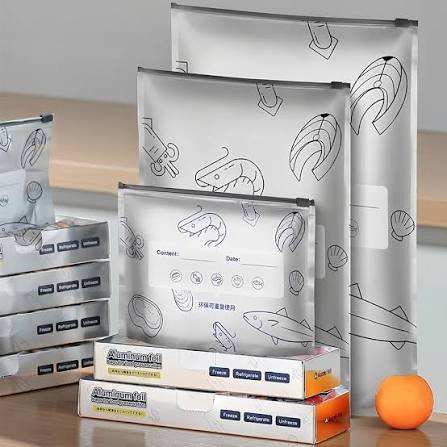 Reusable Aluminium Foil Food Storage Bags with Zip Lock — 10 Piece