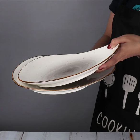 Irregular Ceramic Lunch Serving Plate - Techmanistan in Pakistan