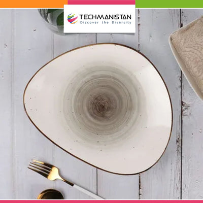 Irregular Ceramic Lunch Serving Plate - Techmanistan in Pakistan
