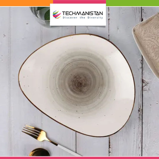 Irregular Ceramic Lunch Serving Plate - Techmanistan in Pakistan