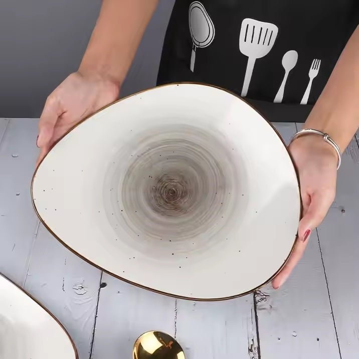 Irregular Ceramic Lunch Serving Plate - Techmanistan in Pakistan