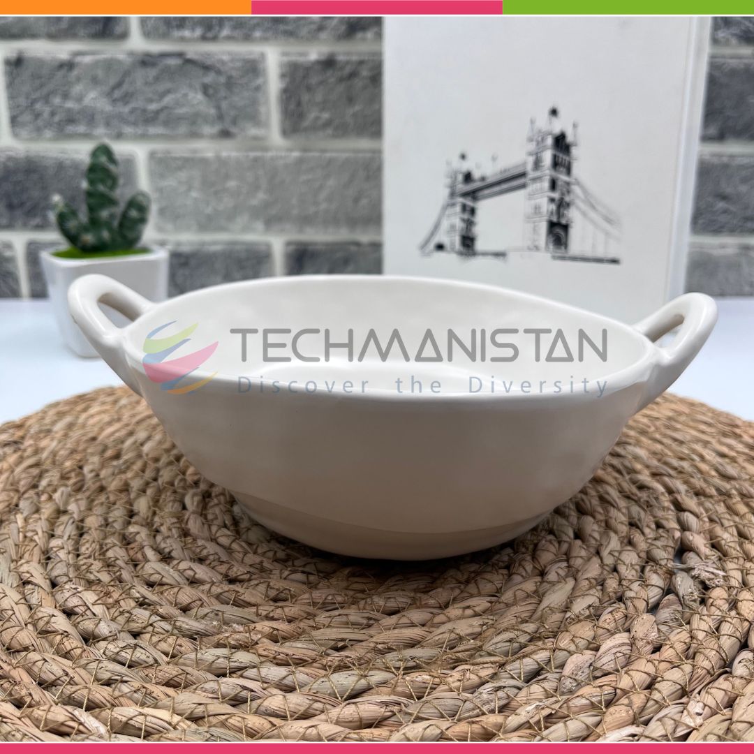 Irregular Shape Ceramic Bowl With Handles - Techmanistan in Pakistan