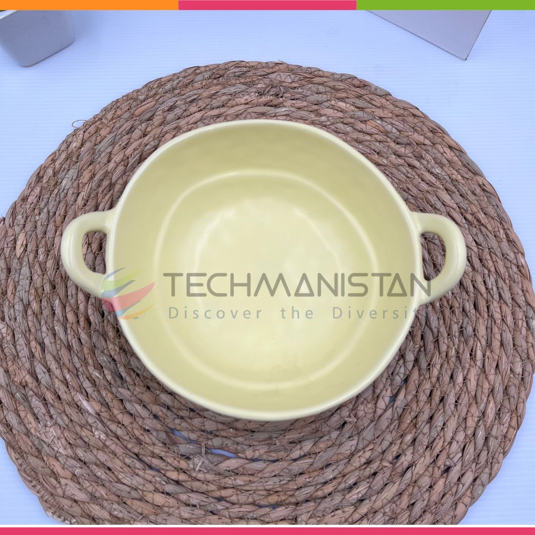 Irregular Shape Ceramic Bowl With Handles - Techmanistan in Pakistan