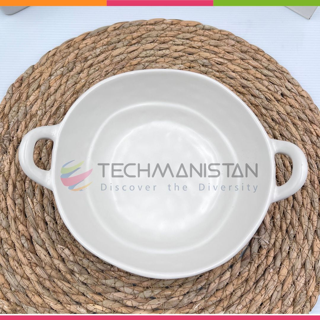 Irregular Shape Ceramic Bowl With Handles - Techmanistan in Pakistan