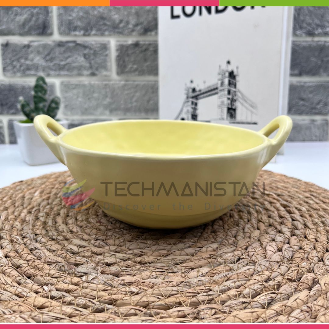 Irregular Shape Ceramic Bowl With Handles - Techmanistan in Pakistan
