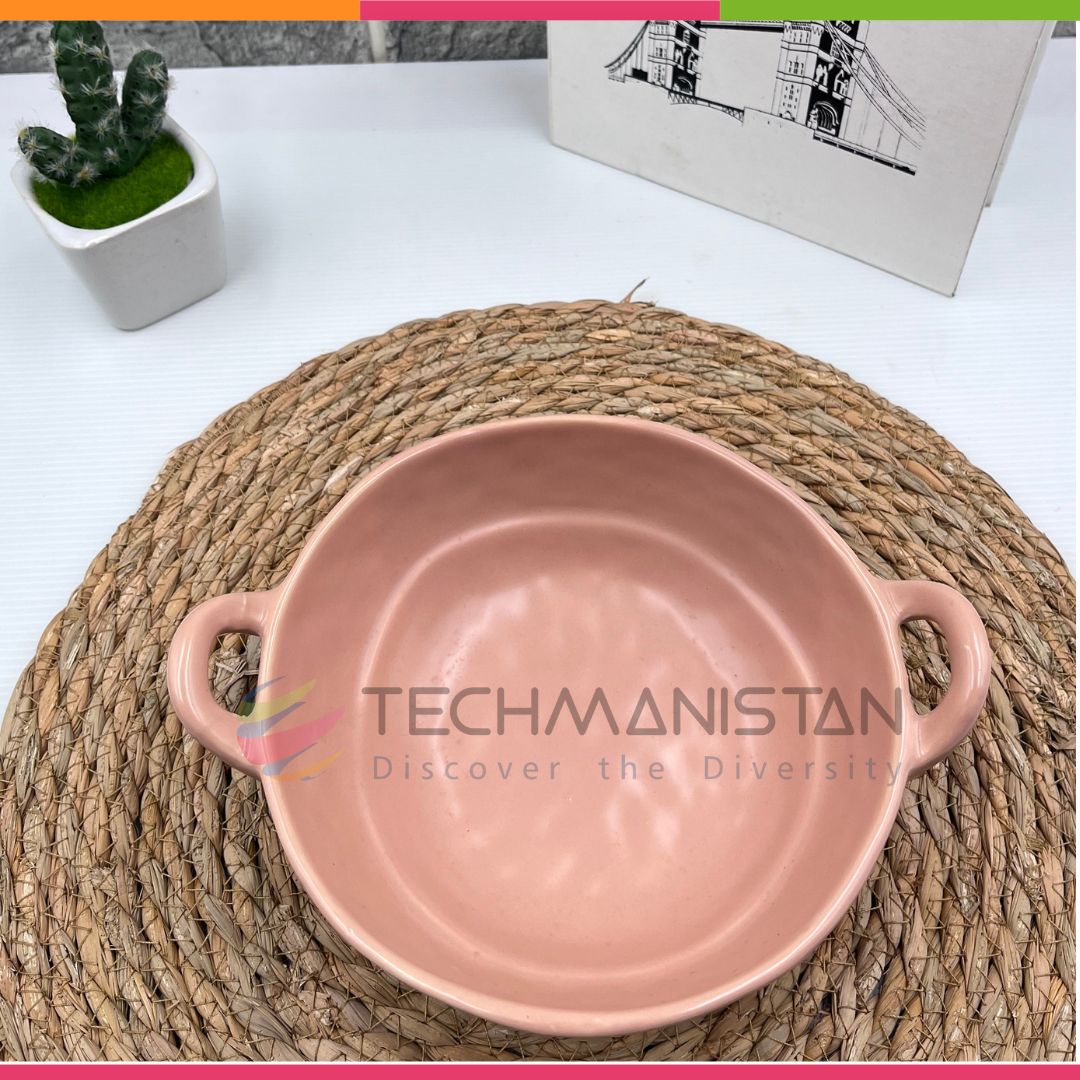 Irregular Shape Ceramic Bowl With Handles - Techmanistan in Pakistan