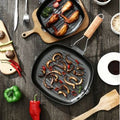 Non-Stick Square Grill Pan With Foldable Wooden Handle