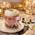 1Pc - Clear Glass Cup with Pink Bow Design