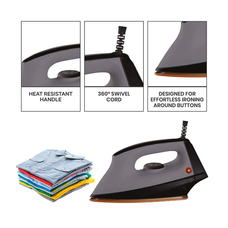 1200W Flat Electroni Dry Iron | Non-Stick Ceramic Coated Soleplate