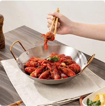 Steel Wok Frying Pan with Dual Handles